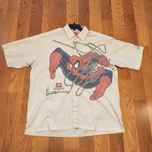 Rare Vintage Marvel Ecko Unltd Spider-Man Button Up Shirt Size XXL